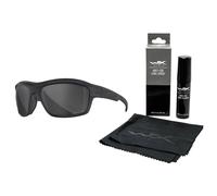 Wiley X Ozone Tactical Glasses - Captivate Polarized Gray/Matte Black + Anti-Fog Cleaner Kit - Set