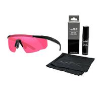 Wiley X Saber Advanced Tactical Glasses - Vermillion/Matte Black + Anti-Fog Cleaner Kit - set