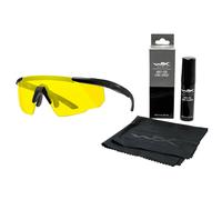 Wiley X Saber Advanced Tactical Glasses - Yellow/Matte Black + Anti-Fog Cleaner Kit - set