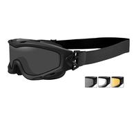 Wiley X Spear Goggles Dual Smoke Grey Clear Light Rust Lenses Sleek Matte Black