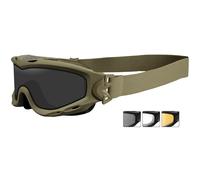 Wiley X Spear Googles Dual Smoke Grey Clear Light Rust Lenses Matte Tan Frame