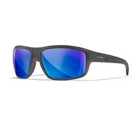 Wiley X Sunglasses CONTEND Frame Matte Graphite Shield CAPTIVATE™ Polarized Blue Mirror,Size 62/17/130