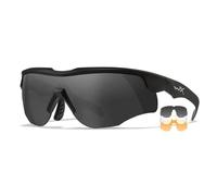 Wiley X Sunglasses ROGUE COMM Frame Matte Black Shield Grey/Clear/Light Rust,Size 44/25/120