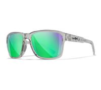 Wiley X WX Trek Glasses Captivate Polarized Green Mirror Lenses Light Grey Frame