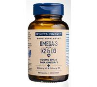 Wiley's Finest UK Vitamin K2 + D3 + Omega-3. 60 Gelcaps