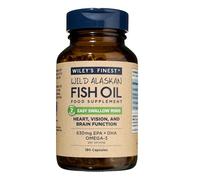 Wiley's Finest Wild Alaskan Fish Oil Easy Swallow Minis - Omega-3 Fish Oil Supplement for Adults and Kids - Double-Strength 630mg EPA and DHA Natural Supplement - 180 Mini Softgels (90 Servings)