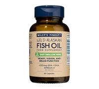 Wiley's Finest Wild Alaskan Fish Oil Easy Swallow Minis - Omega-3 Fish Oil Supplement for Adults and Kids - Double-Strength 630mg EPA and DHA Natural Supplement - 60 Mini Softgels (30 Servings)