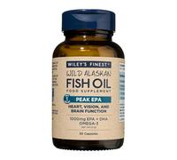 Wiley's Finest Wild Alaskan Fish Oil Peak EPA - Triple Strength Peak EPA and DHA - 1000mg Omega-3s, SQF-Certified - 30 Softgels (30 Servings)