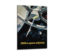 WILFCXSC Classic Poster 2001 A Space Odyssey Movie Poster Canvas Wall Art Poster Decor Living Room Modern Family Bedroom 12x18inch(30x45cm) Frame-style