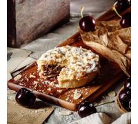 Wilfred’s Black Cherry and Chocolate Crumbles 4 Pack - Rich Cherry Tart with Frangipane and Buttery Crumble - Handmade Fruit Dessert - Indulgent Gourmet Tarts for Gifting or Treating