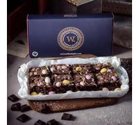 Wilfreds Mini Egg Chocolate Brownies - 12 Pack Easter Letterbox Gift for Family & Friends - Dark Chocolate with Mini Eggs - Vegetarian Chocolate Gift by Post UK (Plain No Sleeve)