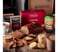 Wilfreds Welsh Afternoon Tea Hamper - Thank You & Birthday Gift Box with Bara Brith, Welsh Cakes, Shortbread, Tea & Coffee - Traditional Food Hamper for Women & Men (I Love You Sleeve)
