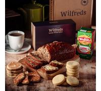 Wilfreds Welsh Gift Tea Hamper - Bara Brith Fruit Cake, Welsh Cakes, Shortbread & Tea - Afternoon Tea Hamper, Birthday Gifts, Thank You & New Home Gift (Plain Sleeves)