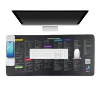 Wilft digital Cybersecurity RGB Gaming Mouse Pad with Wireless Charging, 80 x 30 cm, 10 LED Modes with Cheatsheet Barcode for CISSP,CISM,CRISC,COMPTIA Security + (White Charging pad)