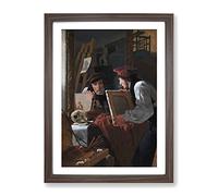 Wilhelm Bendz A Young Artist Classic Painting Framed Print | A2 Walnut Framed Wall Art | Ready to Hang | Classic Historical Picture | Living Room Bedroom Lounge Office