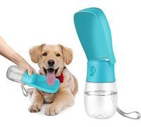 WILIFDOM Dog Water Bottle Portable Pet Travel Bowl Foldable Dispenser for Walking Hiking, Puppy Accessories Dog Water Bottle with Activated Carbon Filter, Leak Proof, Food-Grade Materials(10 oz,Blue)