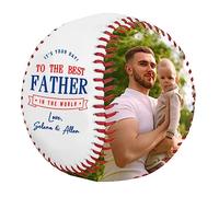 WILINNI Personalised Dad Baseball Fathers Day Custom Name Happy Father'S Day Interest Printed Picture Baseballs Gift for Baseball Lovers Birthday Christmas (style 7)
