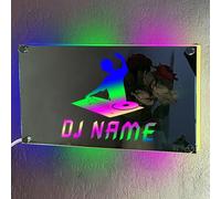WILINNI Personalised Dj Light Custom Light Up Name Mirror Fun Headset Neon Sign Dj Light Gift For Her/Him Christmas Birthday (style 11)