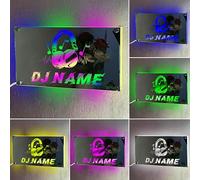 WILINNI Personalised Dj Light Custom Light Up Name Mirror Fun Headset Neon Sign Gift For Her/Him Christmas Birthday (style 7)