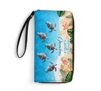 WILINNI Personalised Happiness is Being A Grandma Wallet Custom 1-10 Name Grandma Leather Long Wallet Loving Gift for Mom Grandmother Birthday Xmas Mothers Day (Style 9)