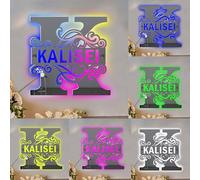 WILINNI Personalised Letter Mirror Led Light Custom Light Up Name Mirror Funny Acrylic Mirror Neon Sign Gift For Her/Him Christmas Birthday (style 6)