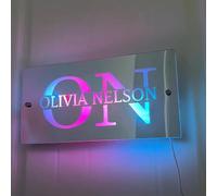 WILINNI Personalised Name Mirror Led Light Custom Light Up Name Mirror Acrylic Mirror Neon Sign Funny Gift for Her/Him Christmas Birthday (Style 20)