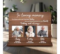 WILINNI Personalised Wedding Memorial Plaque Custom Photo Name Reserved In Loving Memory Wedding Sign Empty Seat Sign Sympathy Memory Gifts For Loss Memorial Reserved Sign (style 18)