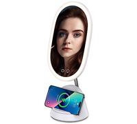 WILIT Vanity Mirror with Lights, LED Lighting Makeup Mirror with Magnifying Mirror 8.27 Inch Dimmable Lighted Cosmetic Mirror with 72 Premium LED Nature Illumination