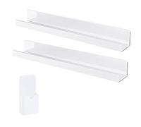 Wilitto 2 Pcs Magnetic Book Shelf for Whiteboard Magnetic Book Display Shelf Acrylic Magnetic Book Holder Wall Mount with a Pen Container Floating Book Display Shelves Spice Rack Transparent