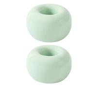 Wilitto 2 Pcs Toothbrush Holders Ring Block, Japanese Style Toothbrush Stand Base Bathroom Countertops Toothbrush Holder Stand Toothbrush Caddy Tooth Brush Body Base Stander Green