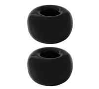 Wilitto 2 Pcs Toothbrush Holders Ring Block, Japanese Style Toothbrush Stand Base Bathroom Countertops Toothbrush Holder Stand Toothbrush Caddy Tooth Brush Body Base Stander Black