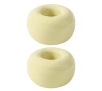 Wilitto 2 Pcs Toothbrush Holders Ring Block, Japanese Style Toothbrush Stand Base Bathroom Countertops Toothbrush Holder Stand Toothbrush Caddy Tooth Brush Body Base Stander Yellow