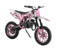 Wilitto 50CC Kids Dirt Bike, 2-Stroke Dirt Bike for Kids,Gas Power Motocross, Off Road Mini Motorcycle, Gas Bike Load 330Lbs Springs Soft Seat Cushion Pocket Motorbike with Front Rear Disc Brakes Pink