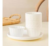 Wilitto 50Pcs Cupcake Liners for Desserts & Candies, Mini Paper Baking Cups, Non-stick Muffin Cupcake Liners, Safe Food Grade Paper Cups for DIY Baking, Wedding, Holidays, Birthdays White