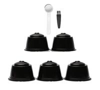 Wilitto 5Pcs Espresso Coffee-Pods Capsule Cup, Reusable Coffee Capsules Filter Cup, Refillable Coffee-Pod Capsules with Built-In Integrated Mesh Strainer for Dolce Gusto Black