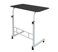 Wilitto Adjustable Bedside Table,Over The Bed Table Height Adjustable Laptop Bed Table with Wheels Portable Overbed TV Tray Table Movable Hospital Home Couch Side Standing Laptop Computer Desk Black