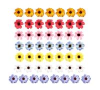 Wilitto Artificial Flower Kit Durable Flowers 50pcs 3.5cm Head Double Layers Multicolor Small Faux Silk Bulk for Diy Crafts Bouquet Home Wedding Multicolor