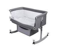 Wilitto Baby Bassinet with Curvature Cradle, Adjustable Bedside Bassinet Bedside Crib with Storage, Movable BedsideSleeper Travel Baby Crib Portable Baby Bed Bassinet for Newborn Grey