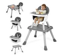 Wilitto Baby High Chair,6 in 1 High Chair for Babies and Toddlers Portable Feeding and Eating Seat,Foldable Highchair Compact High Chair Kids Learning Table, Building Block Table with Removable Dish