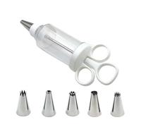 Wilitto Cake Decorating Gun, Cupcake Icing Piping & Nozzles, Piping IcingSyringe Set for Cupcake, Pastry CreamSyringe with 6 Piping Tips, Cupcake Injector/Decorating Icing Set S