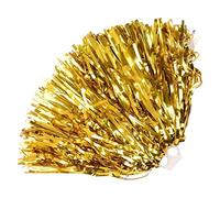 Wilitto Cheerleader Pompoms Durable Cheer Compact Double Pass Cheerleader Hand Flower Ball Decoration for Soccer Golden
