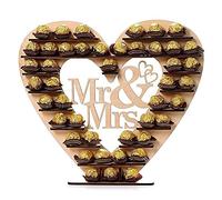 Wilitto Chocolate Display Stand, Multi-layers Candy Stand, Love Heart Shape Chocolate Holder Rack, Mr & Mrs Wedding Decor, Detachable Chocolate Display Shelf for Valentine's Day Wedding Anniversary