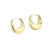 Wilitto Classic Oval Earrings Chunky Gold Ear Cuff Earrings for Women Minimalist Oval Earrings Cartilage Stud Huggie Hoop Earrings Golden