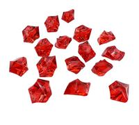 Wilitto Clear Fake Crushed Ice Rocks Acrylic Crystal Gemstones Vase Fishbowl Fillers Gems Beads Crushed Diamond Ornaments Sparking Ice Rocks Plastic Ice Cubes Fake Ice Stones Red