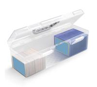 Wilitto Clear Toploader Storage Box with Handle, Card Deck Box Trading Cards Holding Box Game Card Storage Case Card Container Playing Card Poker Case, Slab Card Holder Organizer Clear