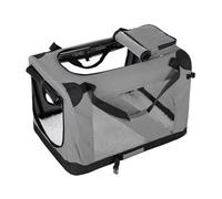 Wilitto Collapsible Dog Crate,37x25x25 Travel Dog Crate Folding Pet Crate with Breathable Mesh Door Window, Portable Indoor Outdoor Travel Collapsible Pet Cage,Dog Cat Kennel with Zipper Pocket Grey