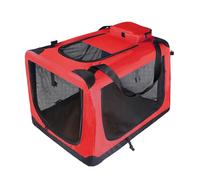 Wilitto Collapsible Dog Crate,37x25x25 Travel Dog Crate Folding Pet Crate with Breathable Mesh Door Window, Portable Indoor Outdoor Travel Collapsible Pet Cage,Dog Cat Kennel with Zipper Pocket Red