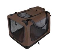 Wilitto Collapsible Dog Crate,37x25x25 Travel Dog Crate Folding Pet Crate with Breathable Mesh Door Window, Portable Indoor Outdoor Travel Collapsible Pet Cage,Dog Cat Kennel with Zipper Pocket Coffee