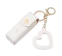 Wilitto Colorful Lipstick Holder Keychain for Woman Girls Lip Balm Holder Leather Lipstick Case Clip on Chapstick Keychain Trendy Tote Bag Lip Gloss Keychain Holder Pouch for Women Travel White