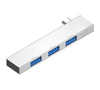 Wilitto Computer Hub, USB Hub USB Splitter Adapter, Multi USB Port Expander, USB Expander for Laptop, Stable Output 5.0Gbps Data Transfer with Indicator Light Type-C to USB Splitter Hub Silver White
